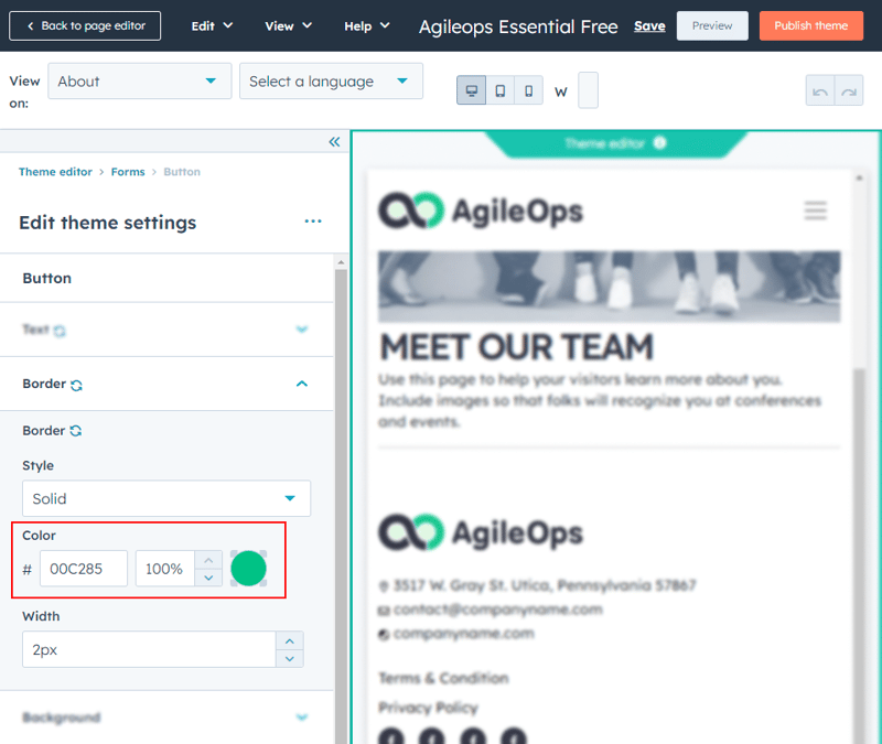 HbSpot - fill border color HbSpot - fill border color