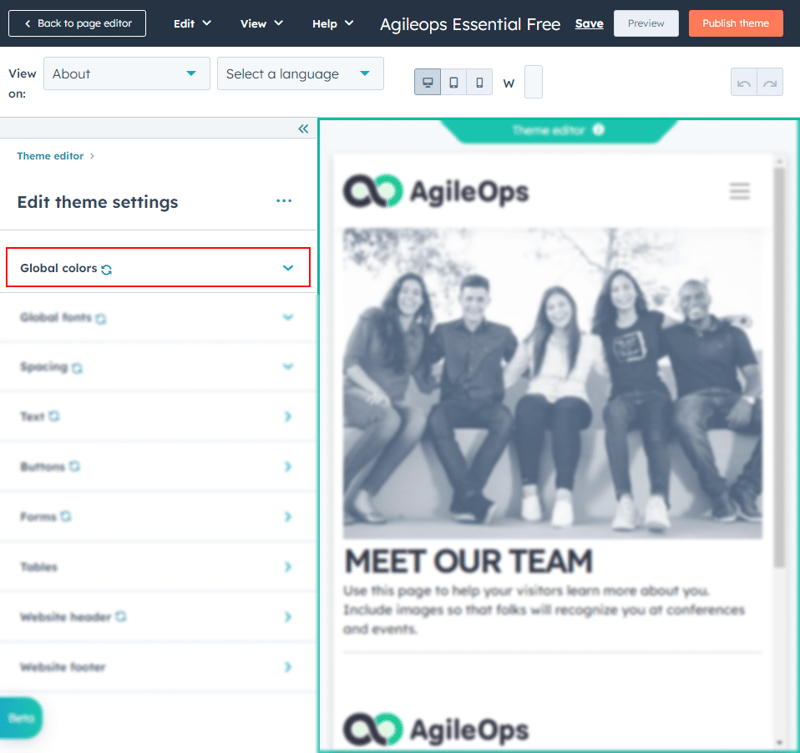 HubSpot - change global colors HubSpot - change global colors