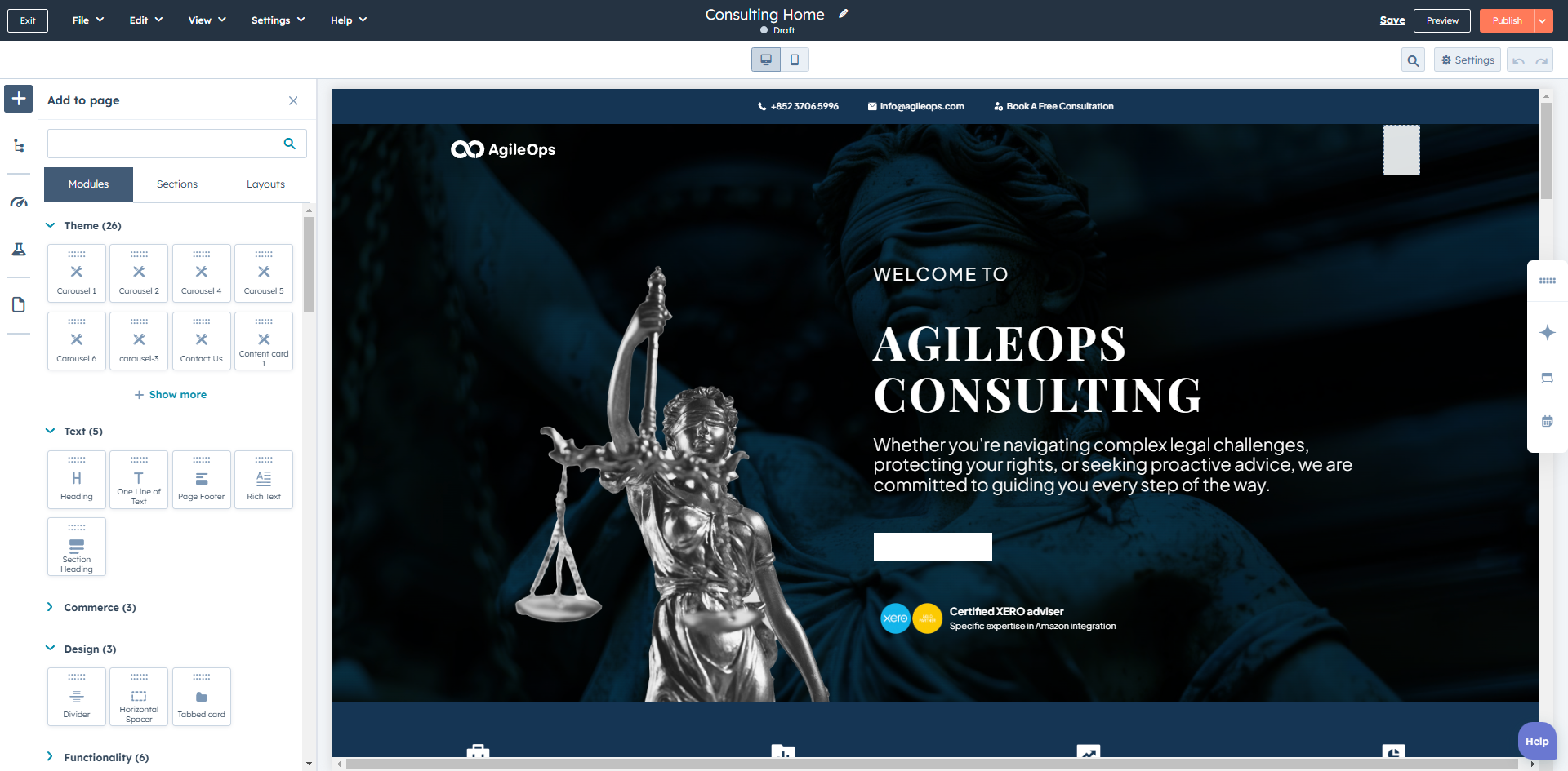 Pre-set default modules